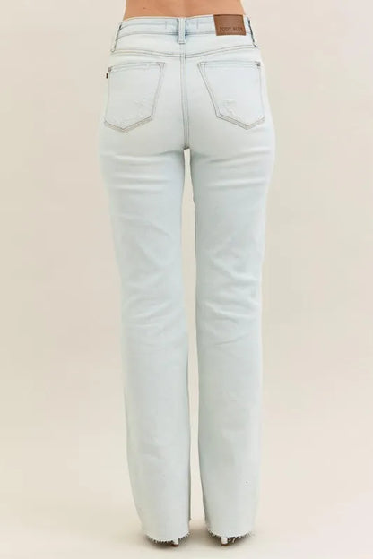 Judy Blue Full Size Destroy & Fray Hem Bootcut Jeans Plus Size