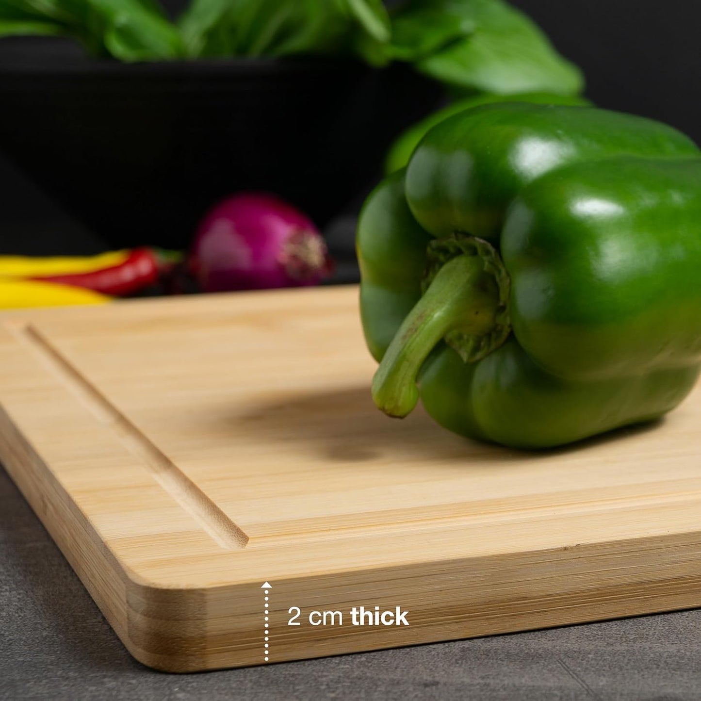 Moritz & Moritz XXL Bamboo Cutting & Serving Board | Large Wooden Chopping Board with Juice Groove