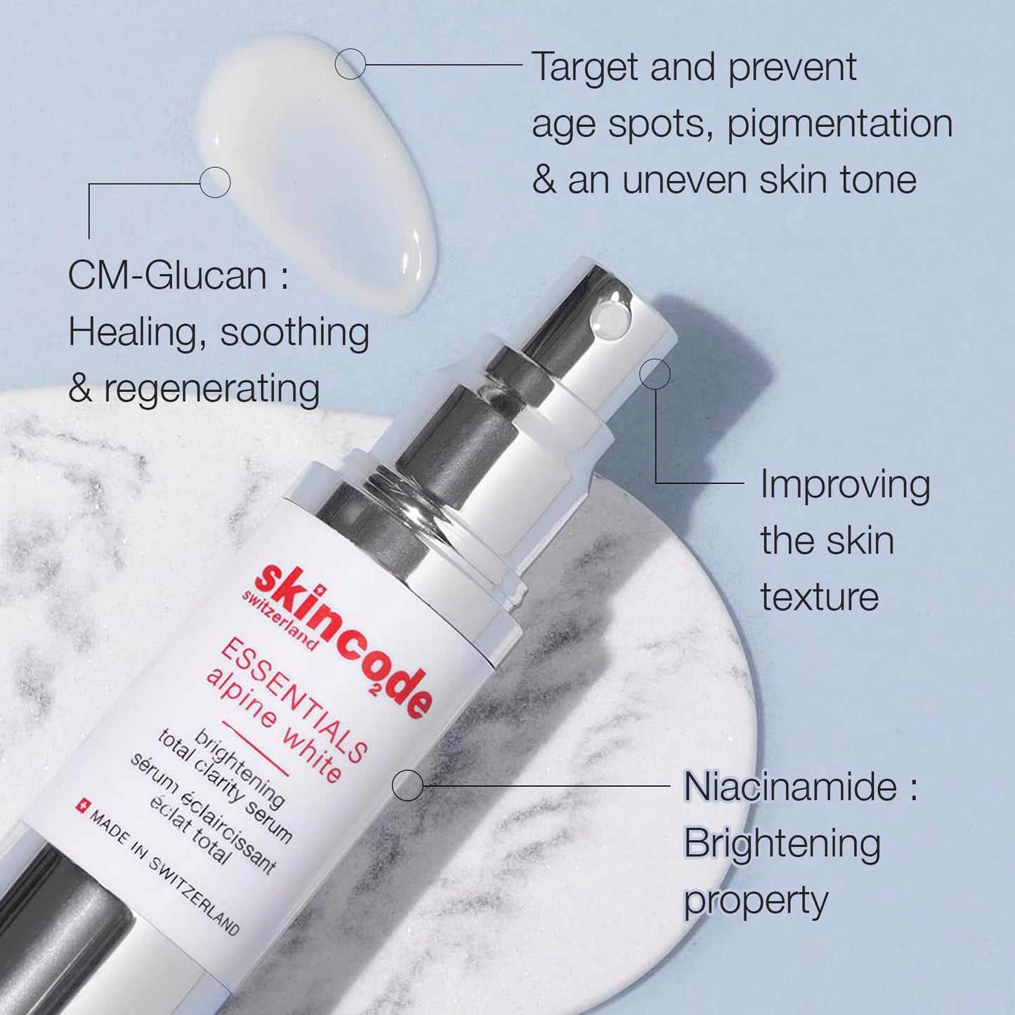 Skincode Brightening Total Clarity Serum - Niacinamide & Antioxidant Facial Serum for Brighter, Hydrated Skin