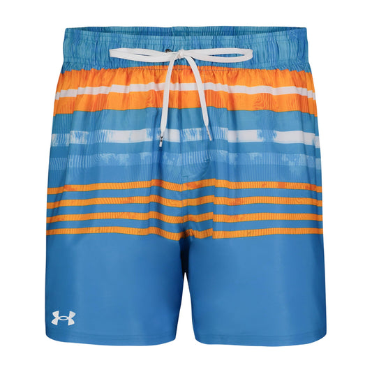 Under Armour Youth Boys' Ripple Stripe Volley Swim Trunks - Viral Blue