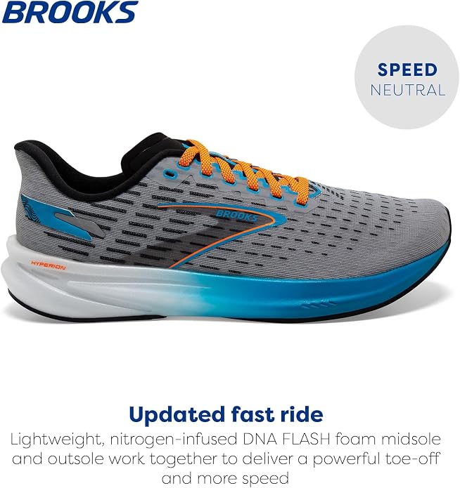 Brooks Men's Hyperion - Grey/Atomic Blue/Scarlet