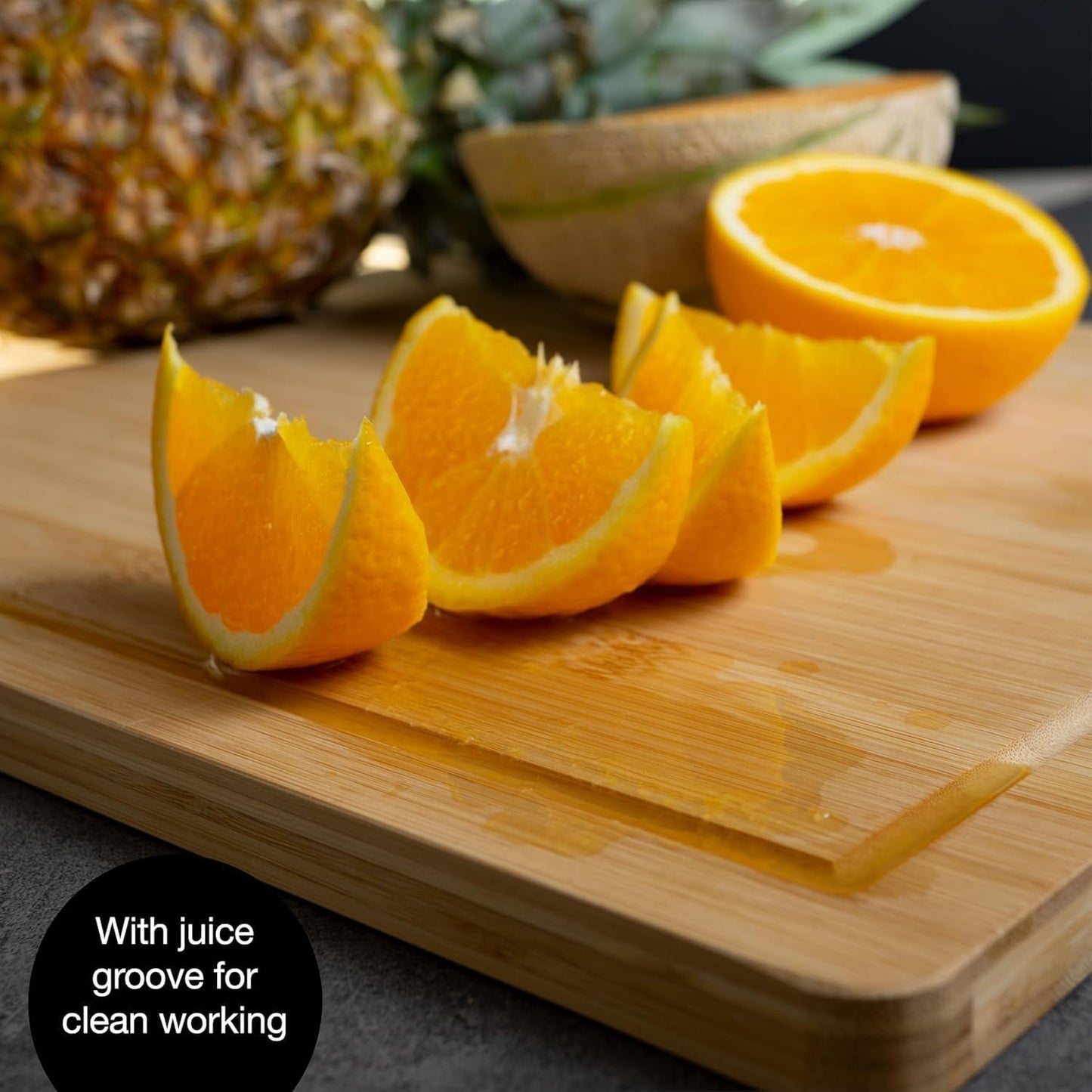 Moritz & Moritz XXL Bamboo Cutting & Serving Board | Large Wooden Chopping Board with Juice Groove