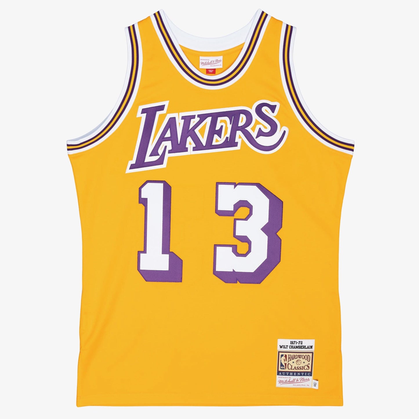 Men's Mitchell & Ness NBA Authentic Jersey Lakers 1971 Wilt Chamberlain