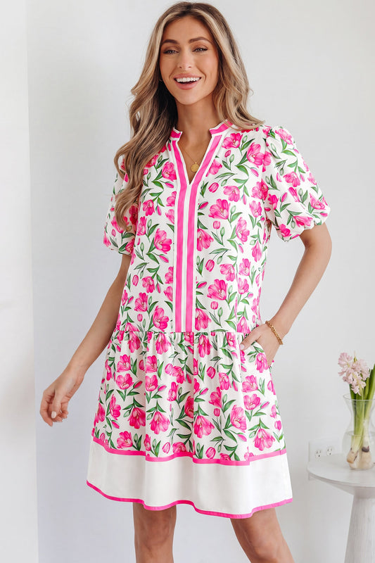 Threaded Pear Aliya Block Trim Short Dress