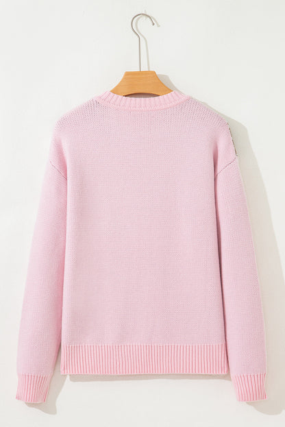 Threaded Pear Grehara Man Print Casual Sweater