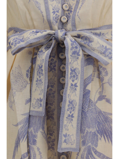 Mini Dress Indra Plunge Cream Lilac