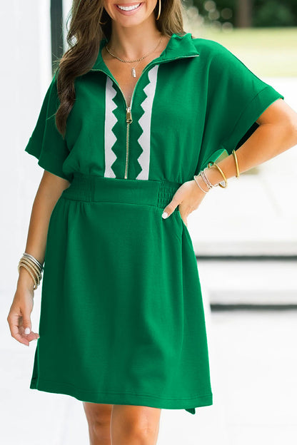 Threaded Pear Lakelynn Short Sleeve Mini Dress