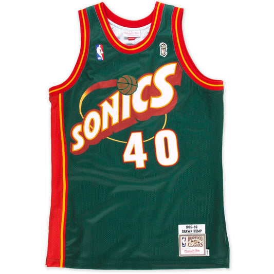 Mitchell & Ness Men's NBA Shawn Kemp 1995-96 Authentic Jersey Seattle Supersonics Jerseys