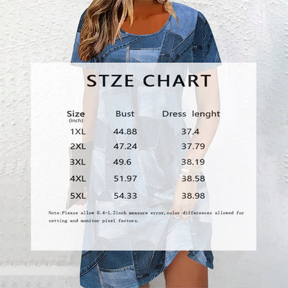 Women's Plus Size Denim Short Sleeve Dress
