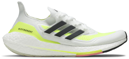 adidas Men's Ultra Boost 21 'White Solar Yellow' Sneakers