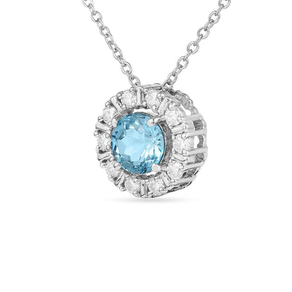 Silver Natural Cushion Shaped Blue Topaz Earrings & Necklace Jewelry Sets