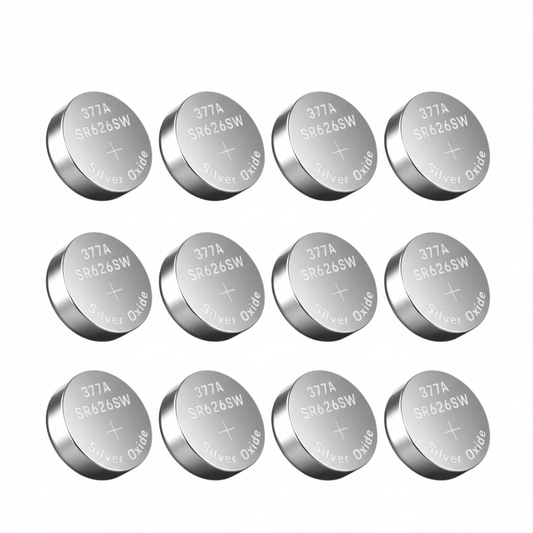 Prime Goods 10 X OEM SPEC 377 376 364 363 WATCH BATTERY SR626SW SR626W Silver Oxide Battery - Silver