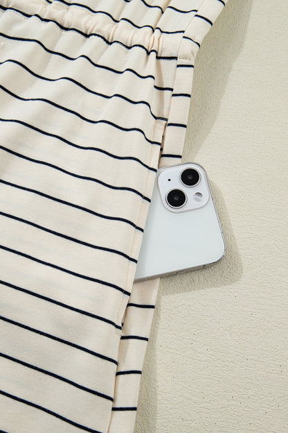 Threaded Pear Mabel Stripe Drawstring Tunic Tank