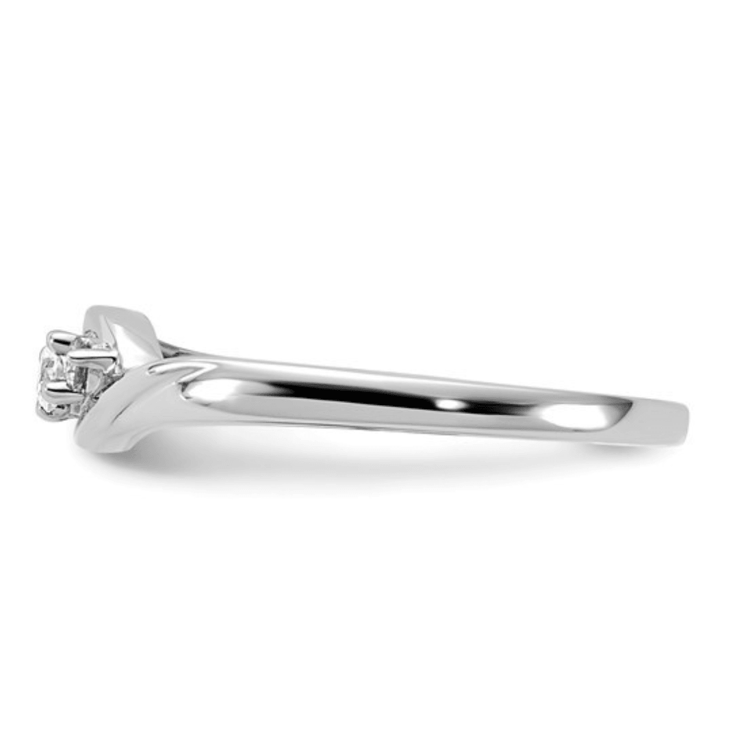 14K White Gold Lab Grown Diamond Three Stone Engagement Ring
