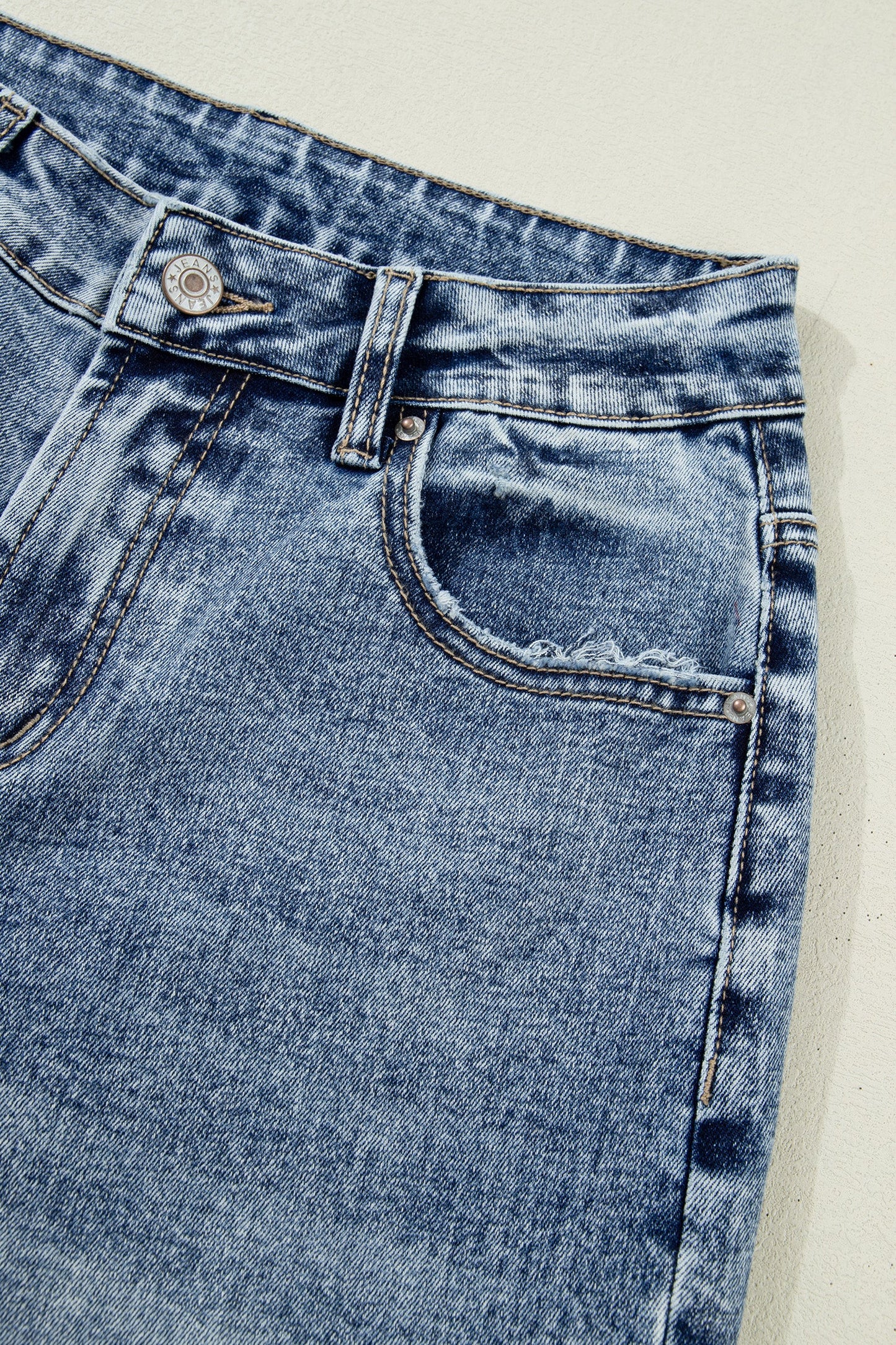Threaded Pear Elia Cuffed Straight Loose Jeans