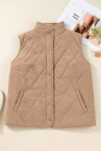 Threaded Pear Elizabeth Cord Snap Vest Plus Jacket