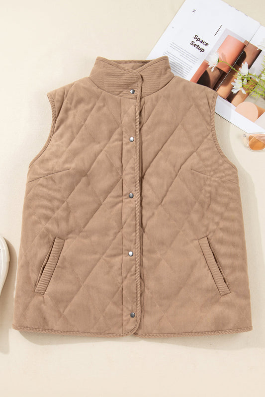 Threaded Pear Elizabeth Cord Snap Vest Plus Jacket