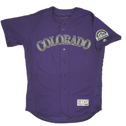 Majestic Men's MLB Colorado Rockies Authentic On Field Flex Base Jersey Alternate