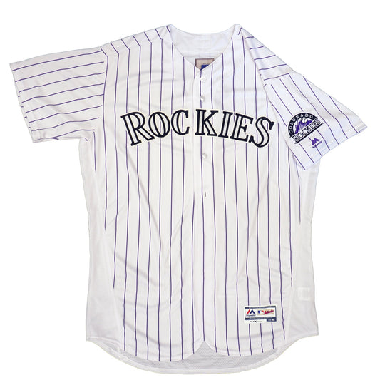 Majestic Men's MLB Colorado Rockies Authentic On Field Flex Base Jersey White