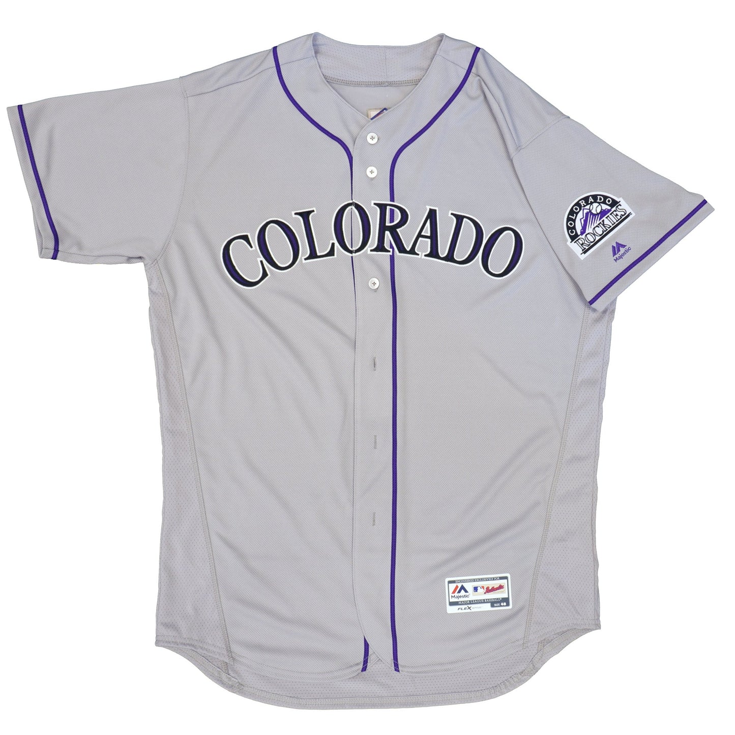 Majestic Men's MLB Colorado Rockies Authentic On Field Flex Base Jersey Gray