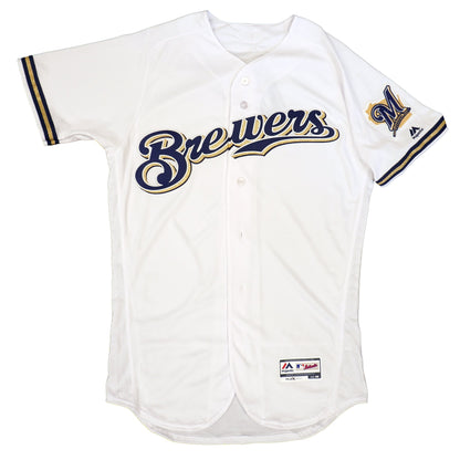 Majestic Men's MLB Milwaukee Brewers Authentic On Field Flex Base Jersey White