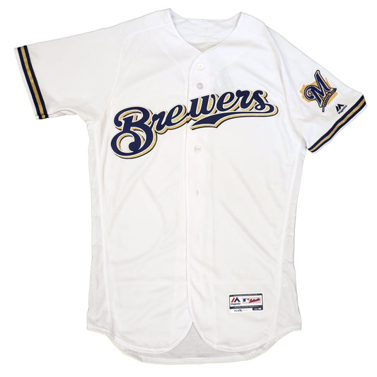 Majestic Men's MLB Milwaukee Brewers Authentic On Field Flex Base Jersey White