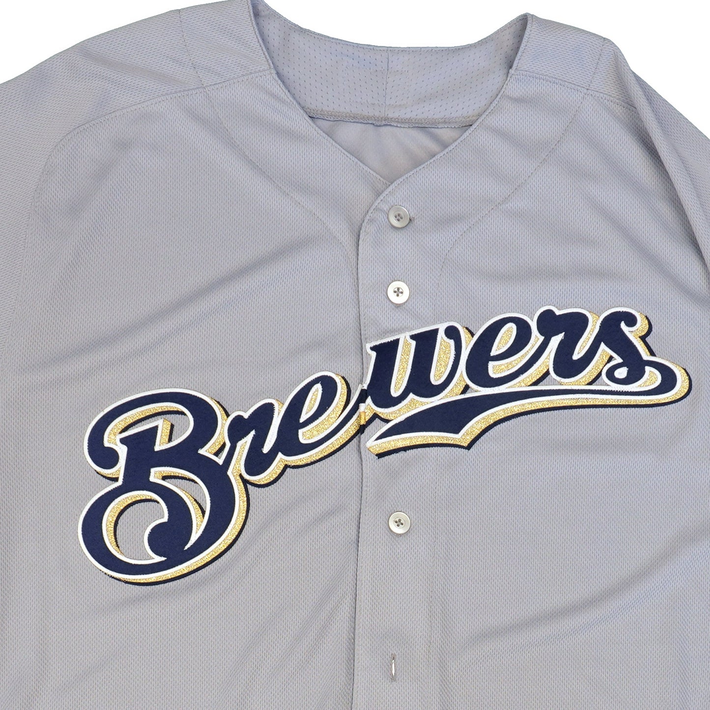 Majestic Men's MLB Milwaukee Brewers Authentic On Field Flex Base Jersey Gray