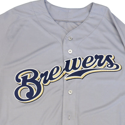 Majestic Men's MLB Milwaukee Brewers Authentic On Field Flex Base Jersey Gray