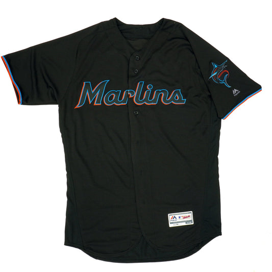 Majestic Men's MLB Miami Marlins Authentic On Field Flex Base Jersey Alternate