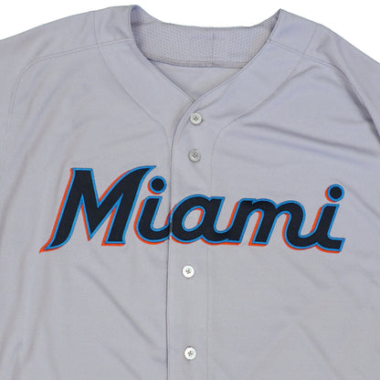 Majestic Men's MLB Miami Marlins Authentic On Field Flex Base Jersey Gray