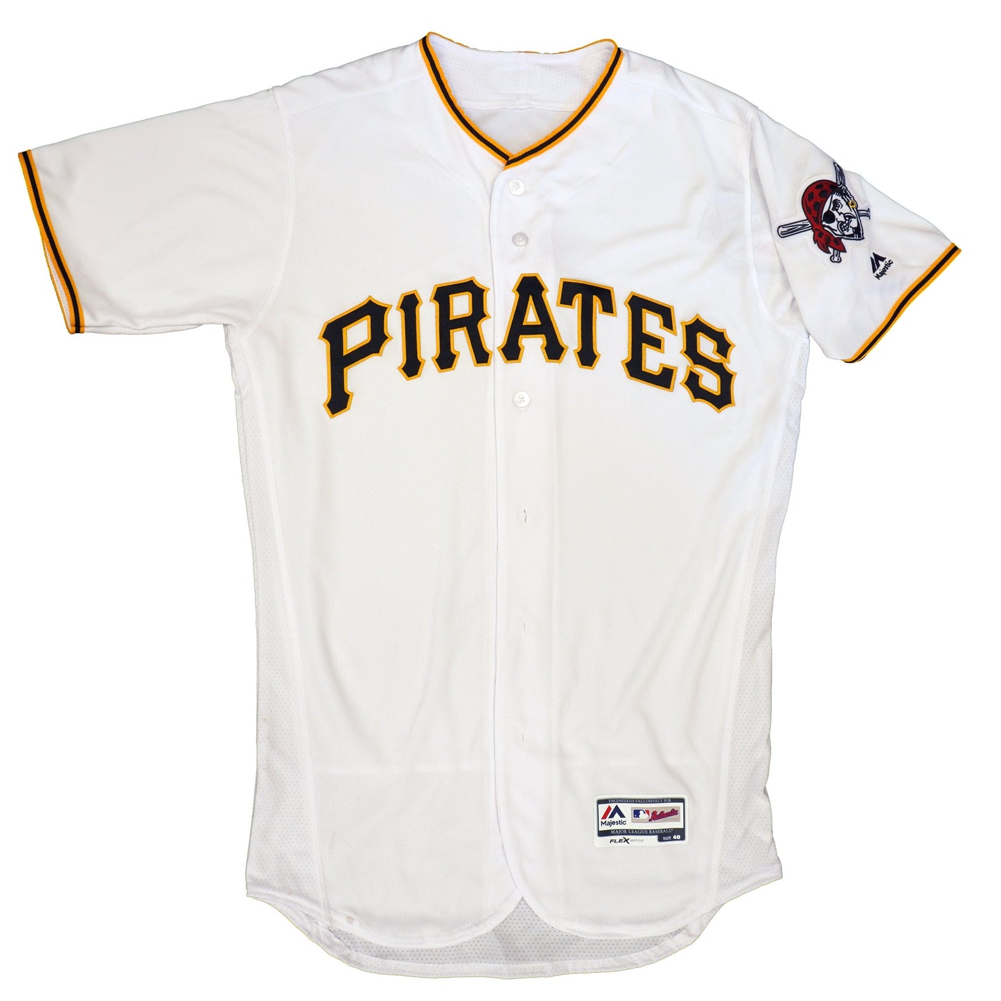 Majestic Men's MLB Pittsburgh Pirates Authentic On Field Flex Base Jersey White