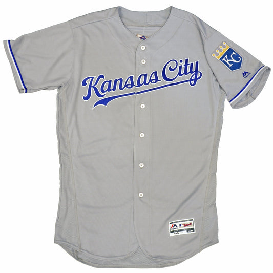 Majestic Men's MLB Kansas City Royals Authentic On Field Flex Base Jersey Gray