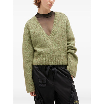 Green V-Neck Sweater