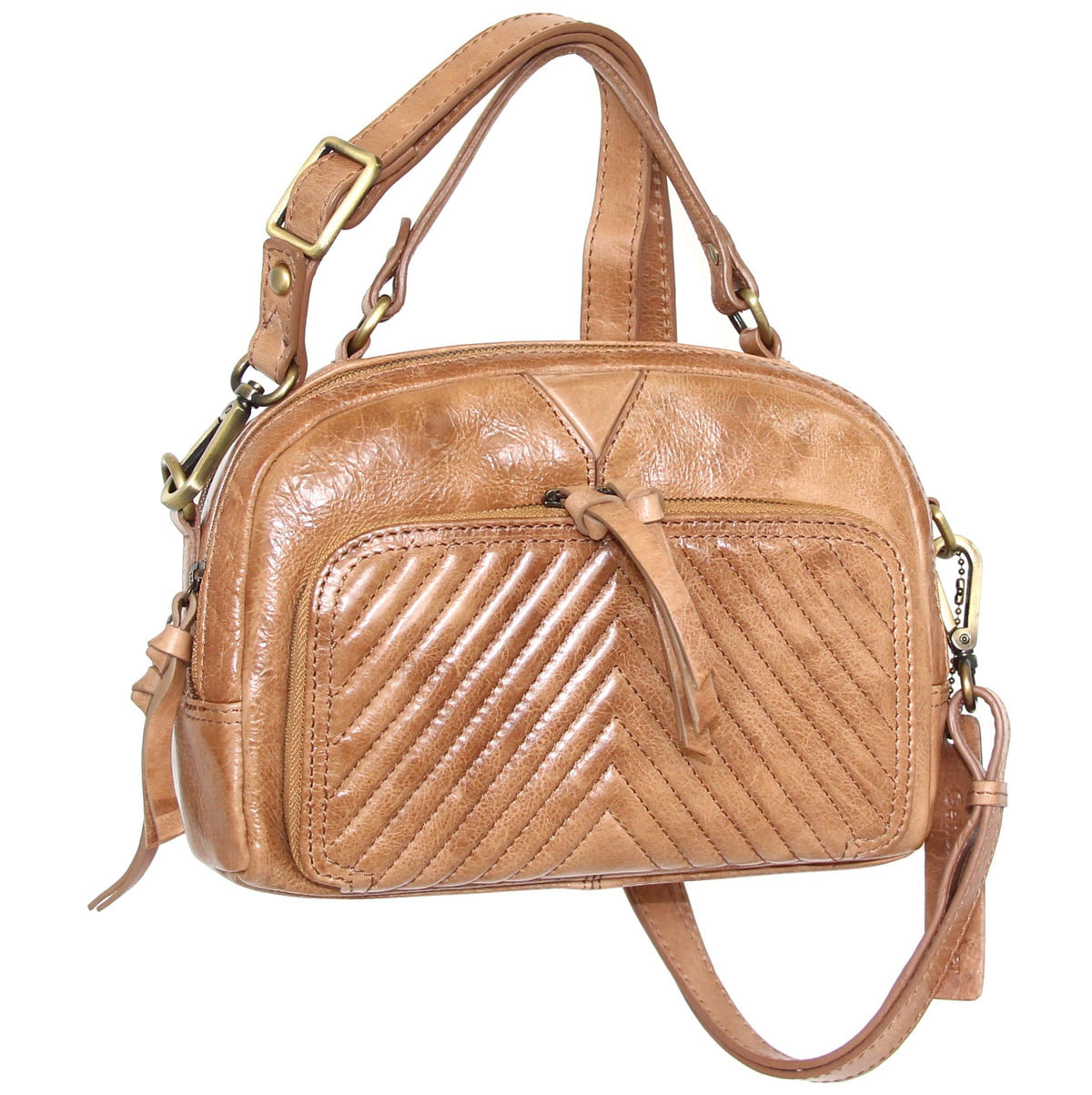 Nino Bossi Katia Leather Cross Body Bag - Beige