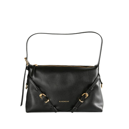 Shoulder Bag Black Calf Leather