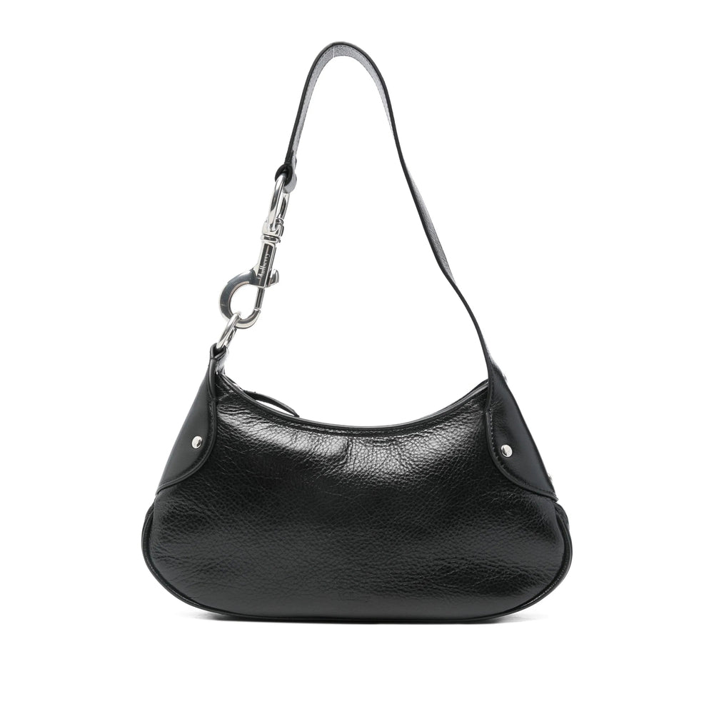 Shoulder Bag in Black Calf Leather