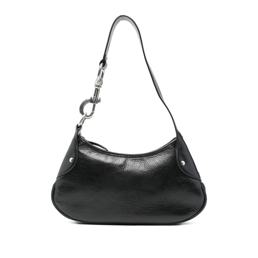 Shoulder Bag in Black Calf Leather