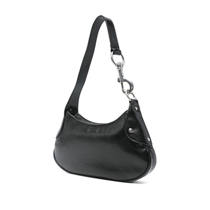 Shoulder Bag in Black Calf Leather