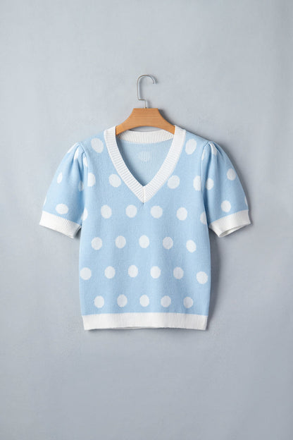 Threaded Pear Rivka Puff Short Sleeve Sweater