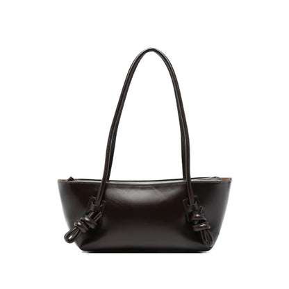 Brown Calf Leather Bag With Knot Detail