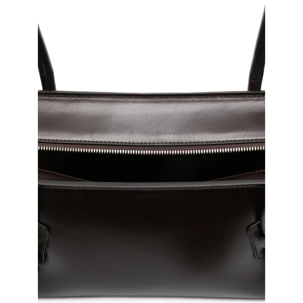 Brown Calf Leather Bag With Knot Detail
