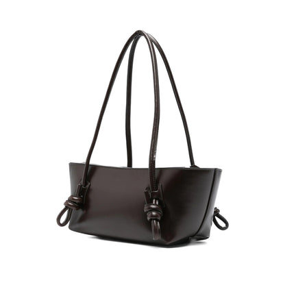 Brown Calf Leather Bag With Knot Detail