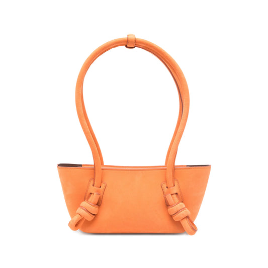Orange Top Handle Knot Detail Bag