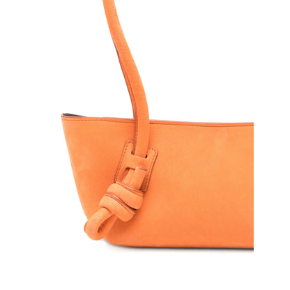 Orange Top Handle Knot Detail Bag