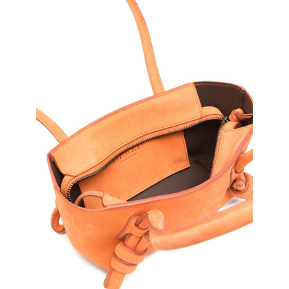 Orange Top Handle Knot Detail Bag