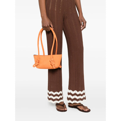 Orange Top Handle Knot Detail Bag