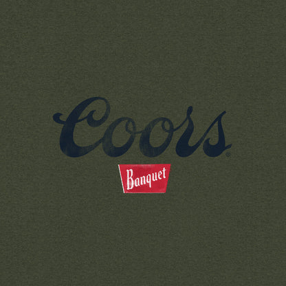 Coors Banquet The Legend Left Chest Front and Back Print T-Shirt - Military Green