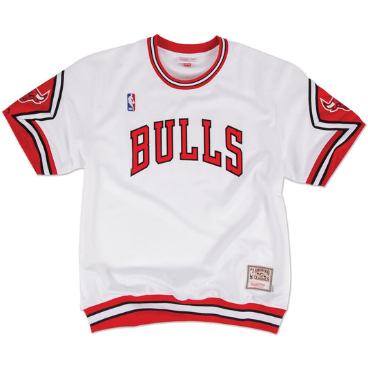 Mitchell & Ness Men's NBA Authentic Shooting Shirt Chicago Bulls White Shooting Shirt