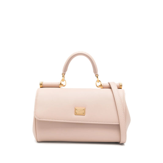 Beige Front Flap Top Handle Bag