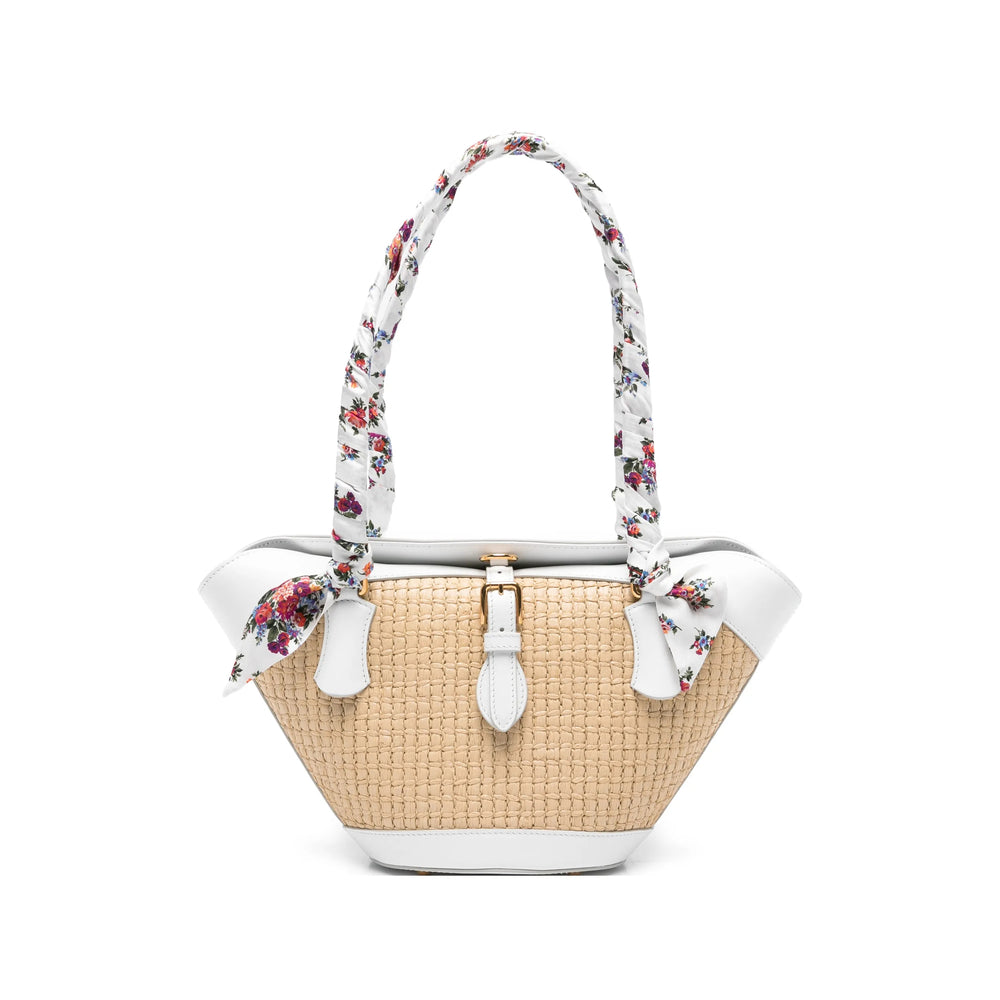 Tote Bag Beige/White Floral Print